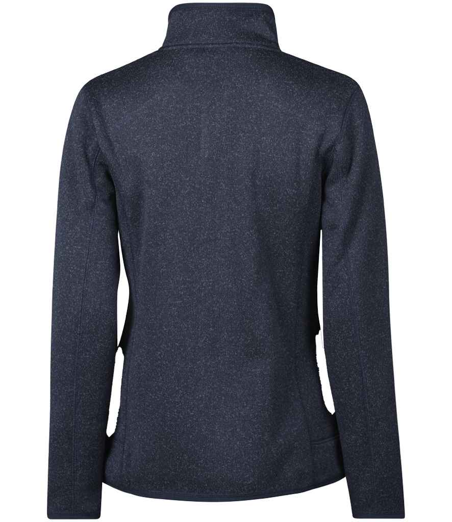 Tee Jays Ladies Knitted Outdoor Fleece Jacket - Navy Melange