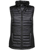 Tee Jays Ladies Crossover Padded Bodywarmer - Black/Black