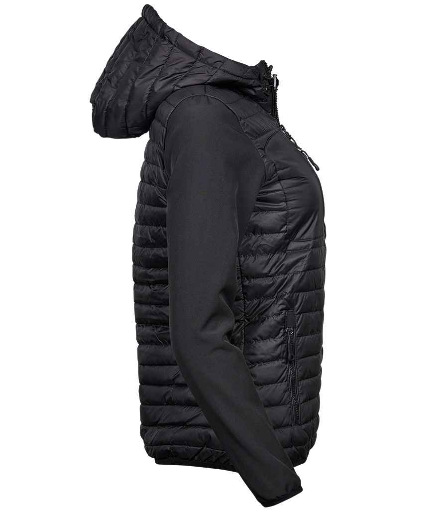 Tee Jays Ladies Crossover Hooded Jacket - Black/Black