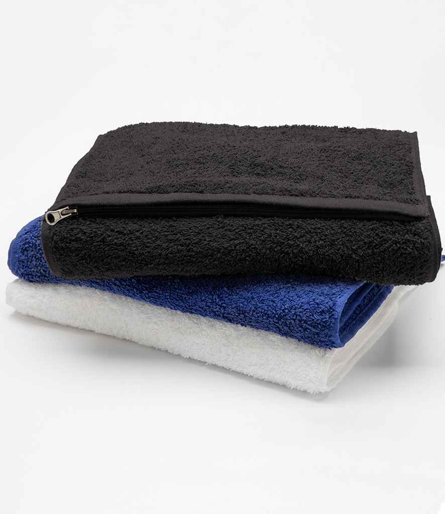 Towel City Luxury Pocket Gym Towel - Black