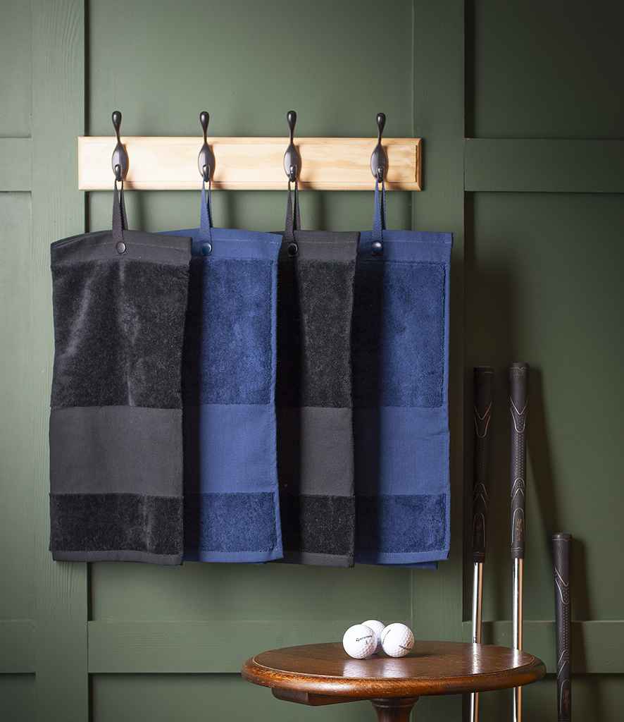 Towel City Deluxe Velour Golf Towel - Black