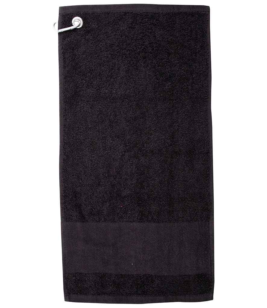 Towel City Printable Border Golf Towel - Black
