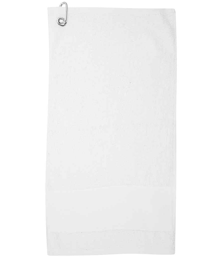 Towel City Printable Border Golf Towel - White