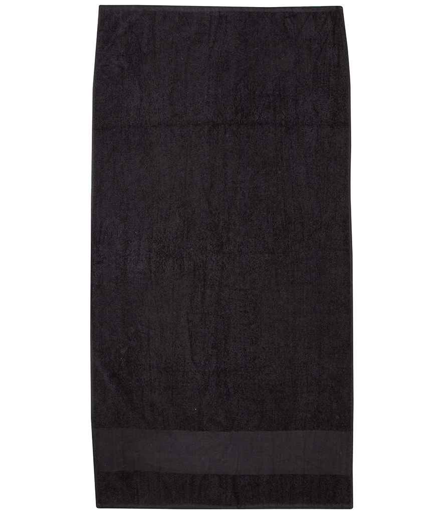 Towel City Printable Border Hand Towel - Black