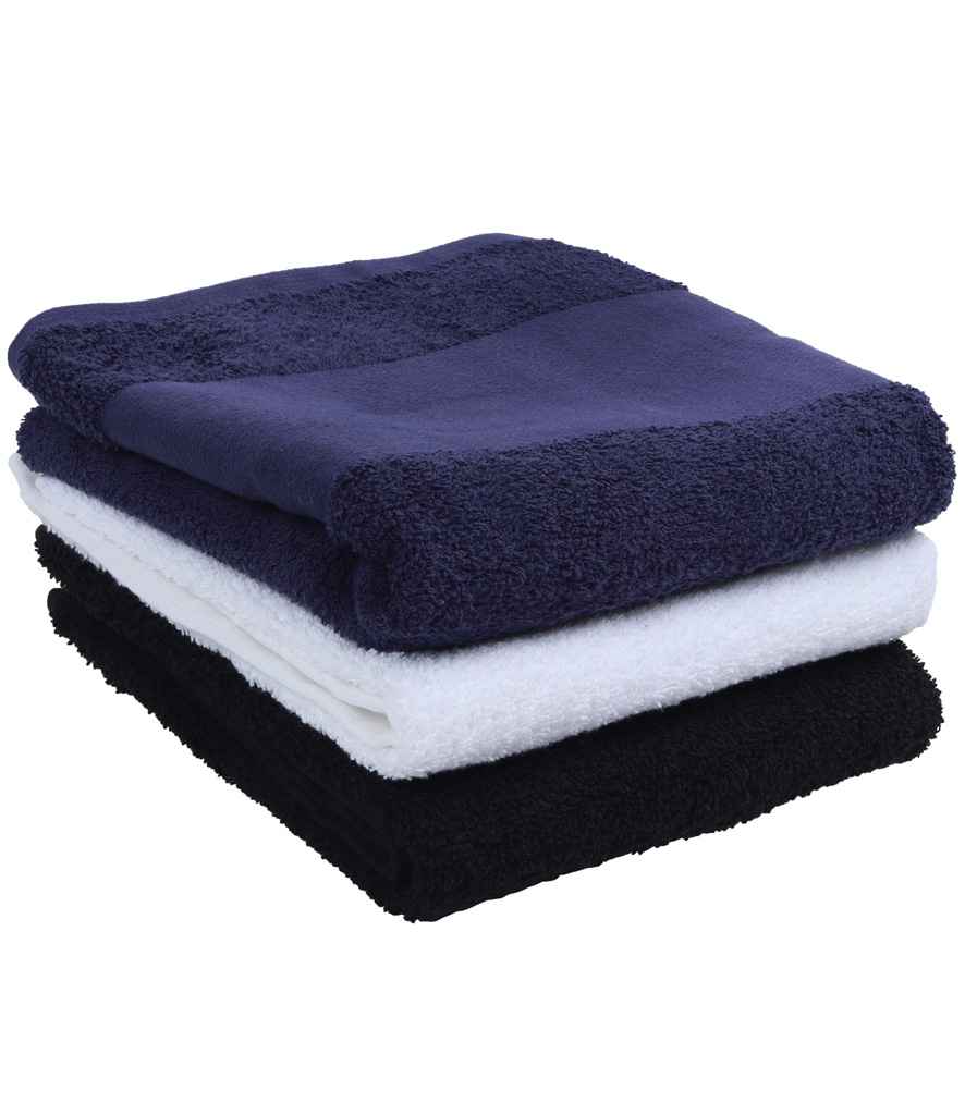 Towel City Printable Border Hand Towel - Navy