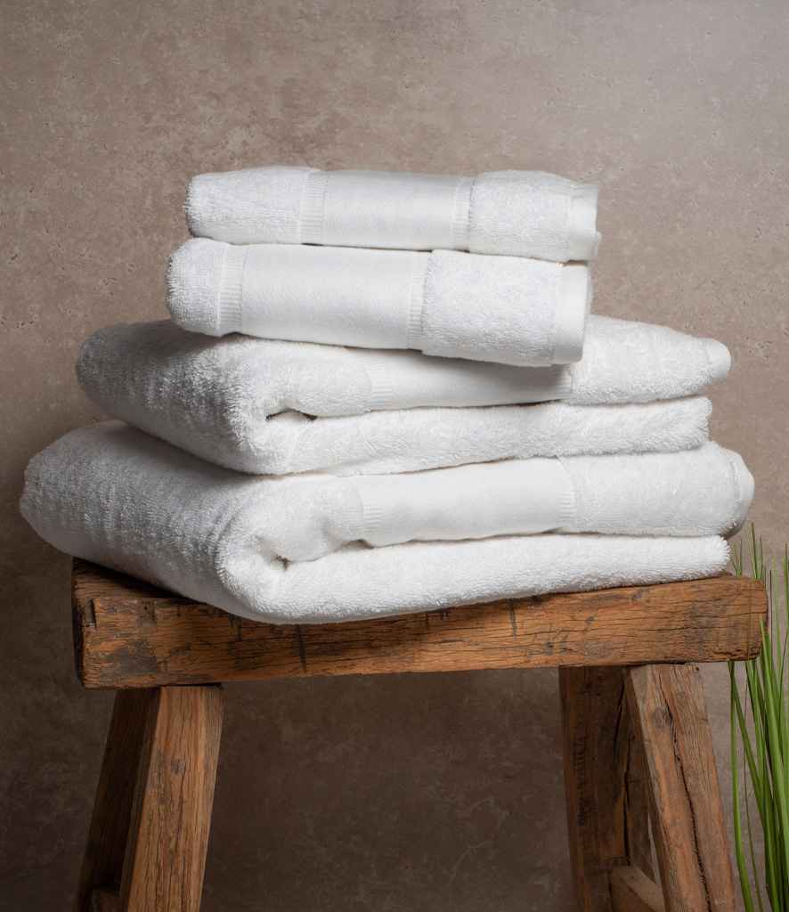 Towel City Organic Printable Border Bath Towel - White