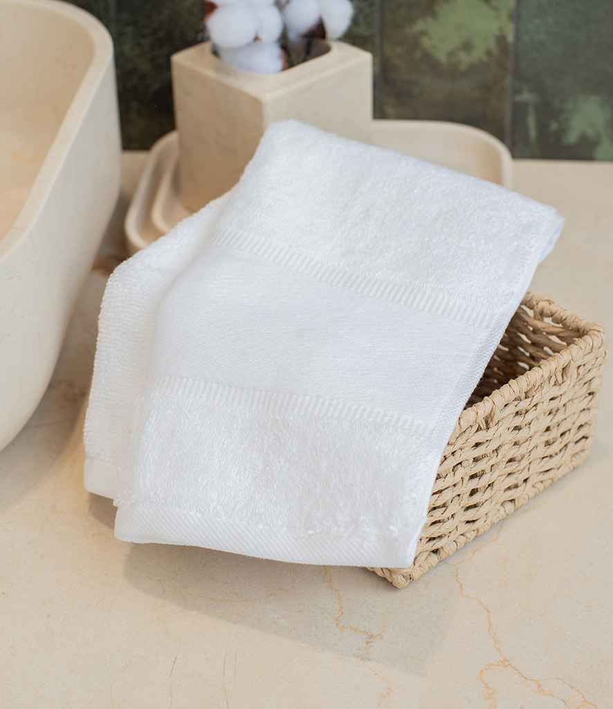 Towel City Organic Printable Border Bath Towel - White