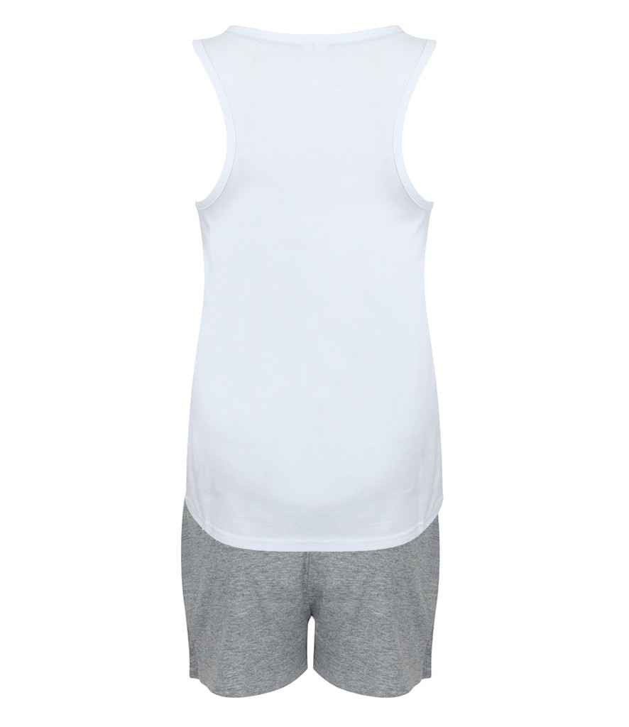 Towel City Short PJ's in a Bag - White/Heather Grey