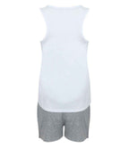 Towel City Short PJ's in a Bag - White/Heather Grey