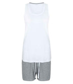 Towel City Short PJ's in a Bag - White/Heather Grey