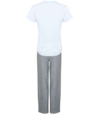 Towel City Long PJ's in a Bag - White/Heather Grey