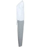 Towel City Long PJ's in a Bag - White/Heather Grey