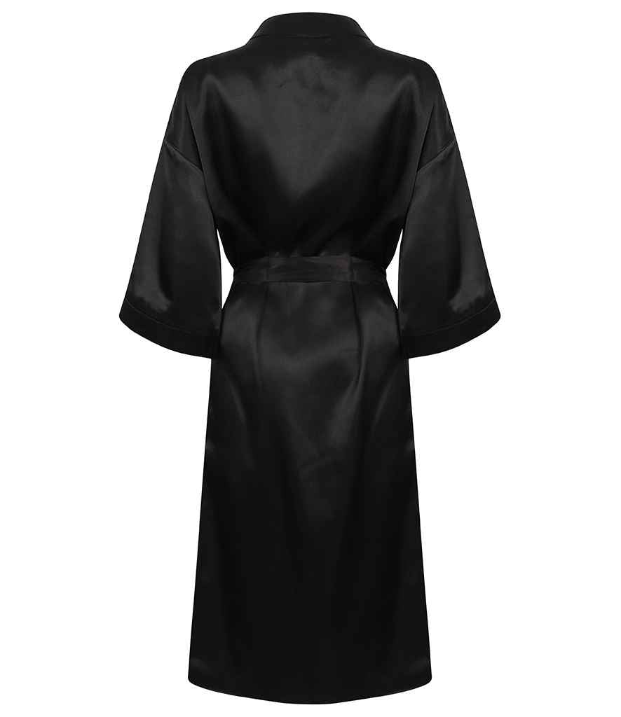 Towel City Ladies Satin Robe - Black
