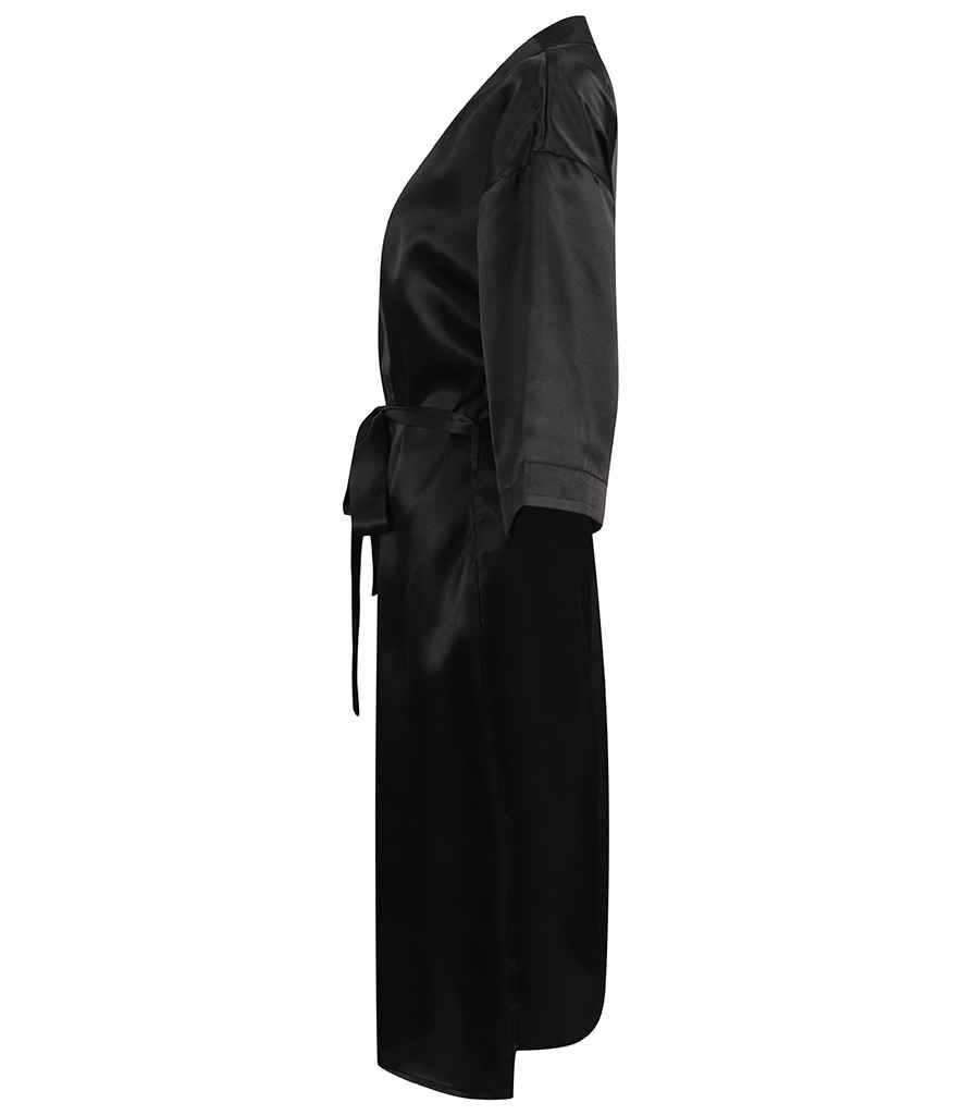 Towel City Ladies Satin Robe - Black