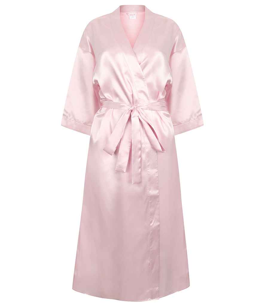 Towel City Ladies Satin Robe - Light Pink