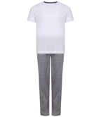 Towel City Kids Long PJ's - White/Heather Grey