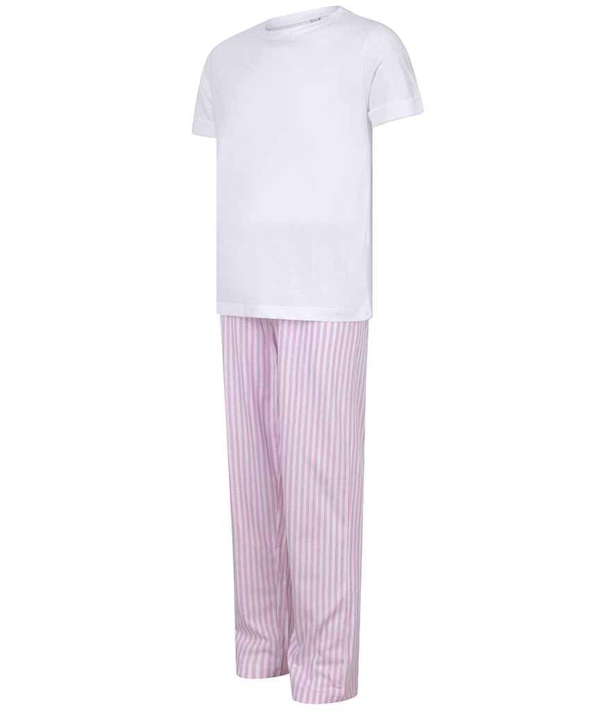 Towel City Kids Long PJ's - White/Pink