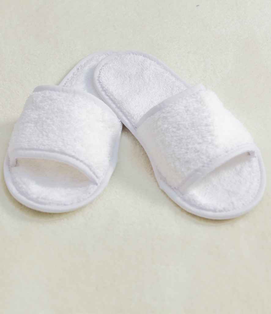 Towel City Classic Terry Slippers - White