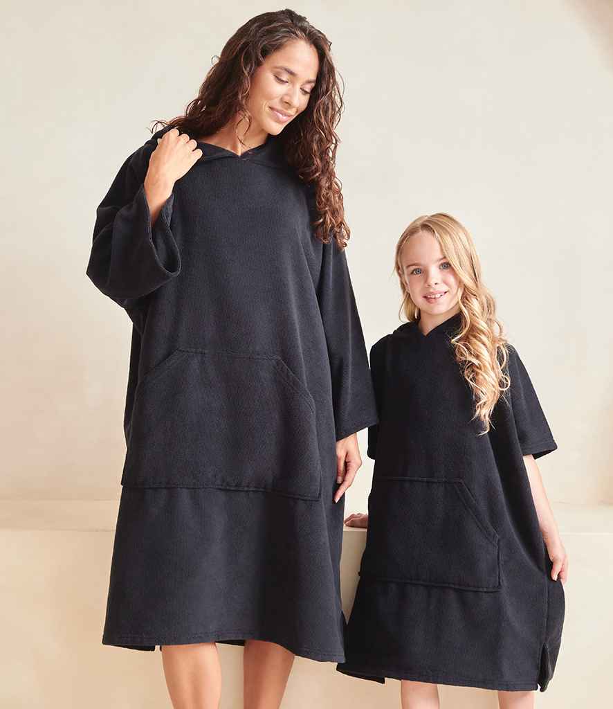 Towel City Adult Poncho - Black