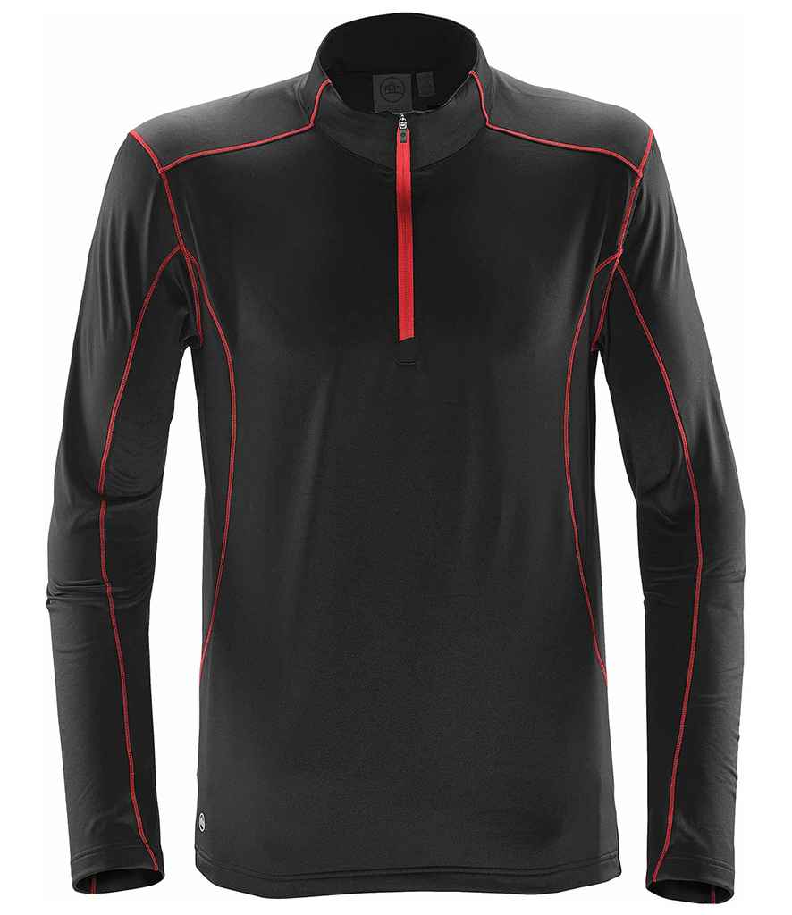 Stormtech Pulse Fleece Pullover Zip Neck Top - Black/Bright Red