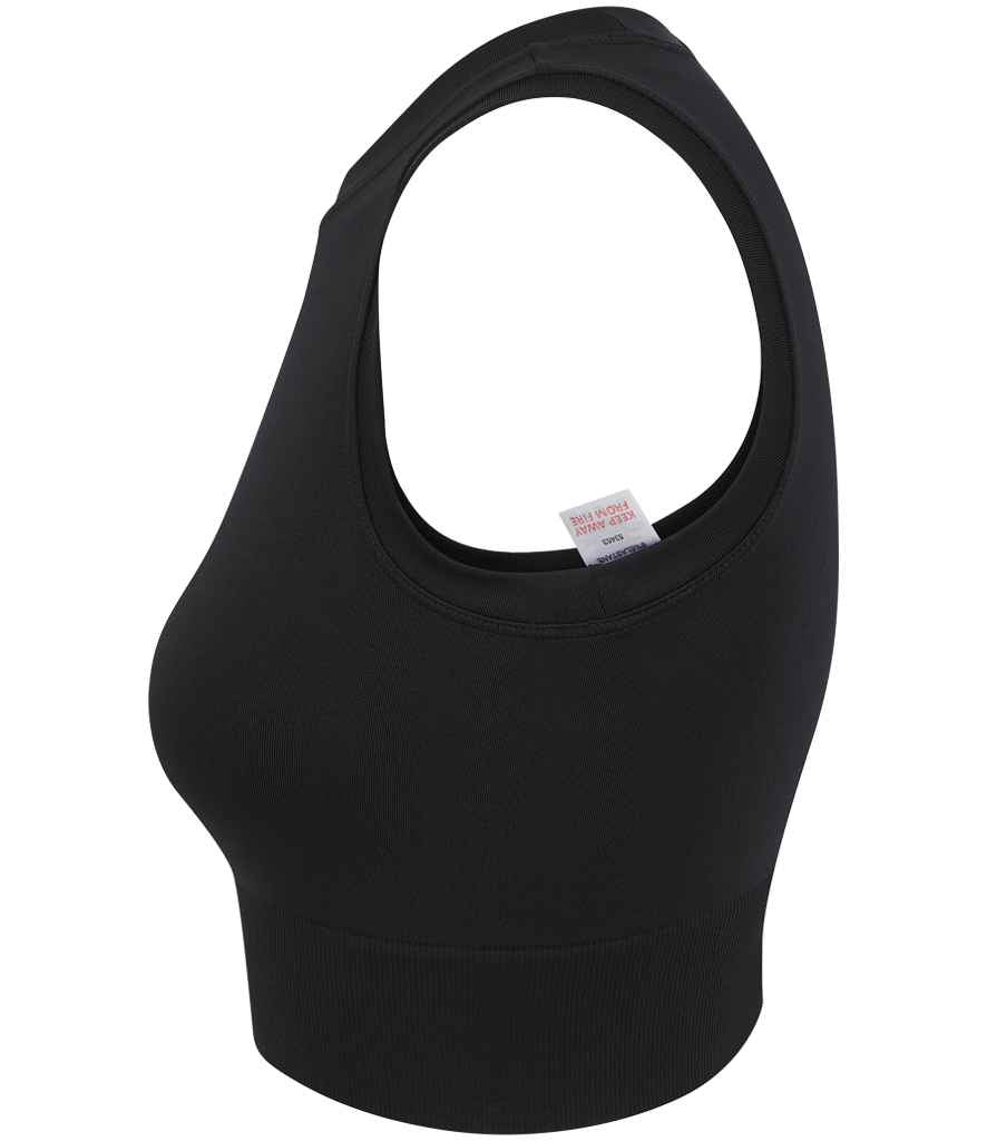 Tombo Ladies Cropped Tank Top - Black