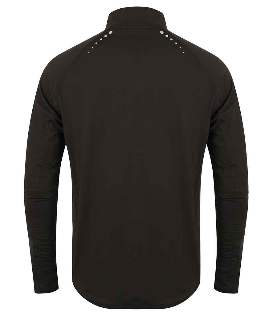 Tombo Long Sleeve Zip Neck Performance Top - Black
