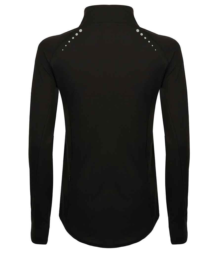 Tombo Ladies Long Sleeve Zip Neck Performance Top - Black
