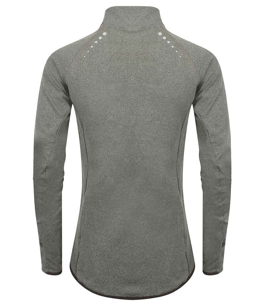 Tombo Ladies Long Sleeve Zip Neck Performance Top - Grey Marl