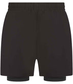 Tombo Double Layer Sports Shorts - Black/Black