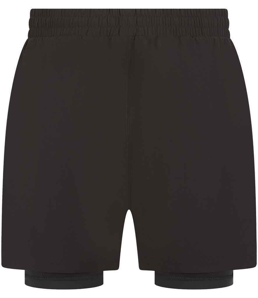 Tombo Double Layer Sports Shorts - Black/Black