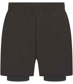 Tombo Double Layer Sports Shorts - Black/Black