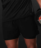 Tombo Double Layer Sports Shorts - Black/Black