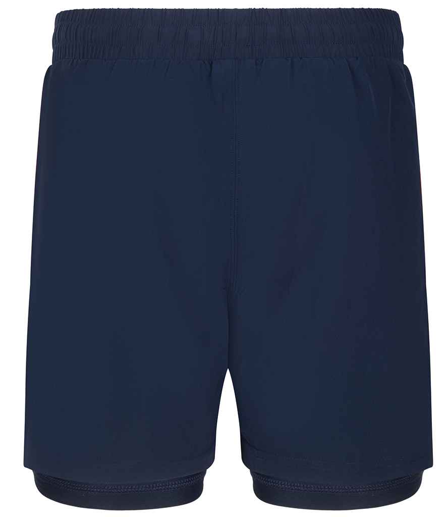 Tombo Double Layer Sports Shorts - Navy/Navy