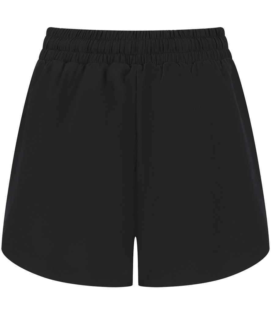Tombo Ladies Double Layer Sports Shorts - Black/Black