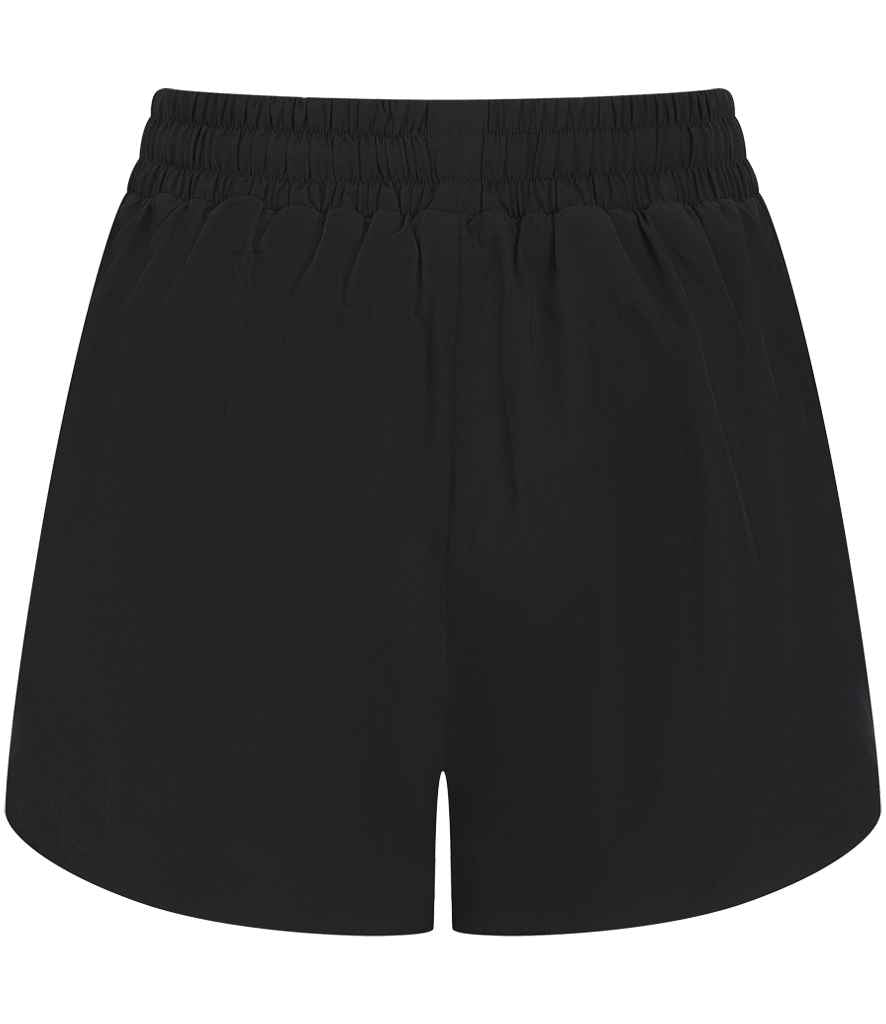 Tombo Ladies Double Layer Sports Shorts - Black/Black