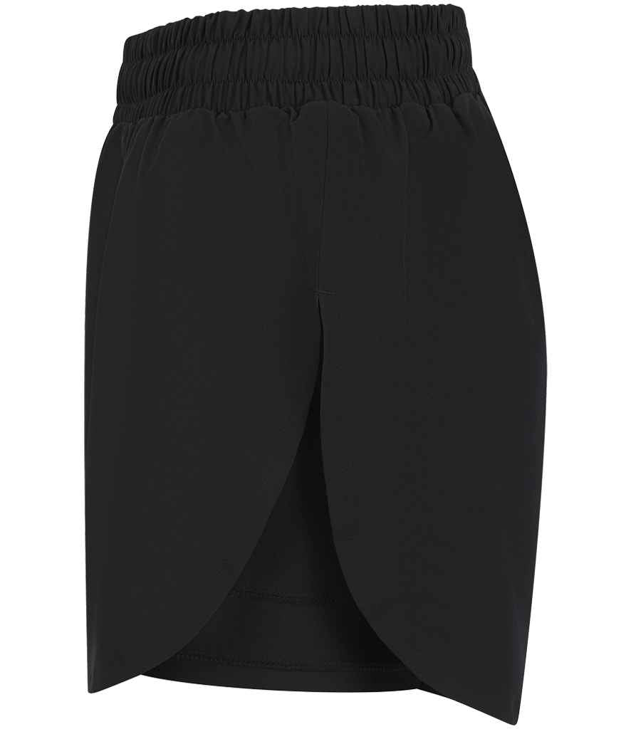 Tombo Ladies Double Layer Sports Shorts - Black/Black