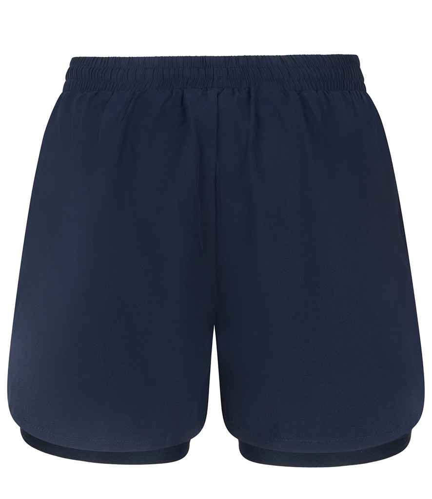 Tombo Ladies Double Layer Sports Shorts - Navy/Navy