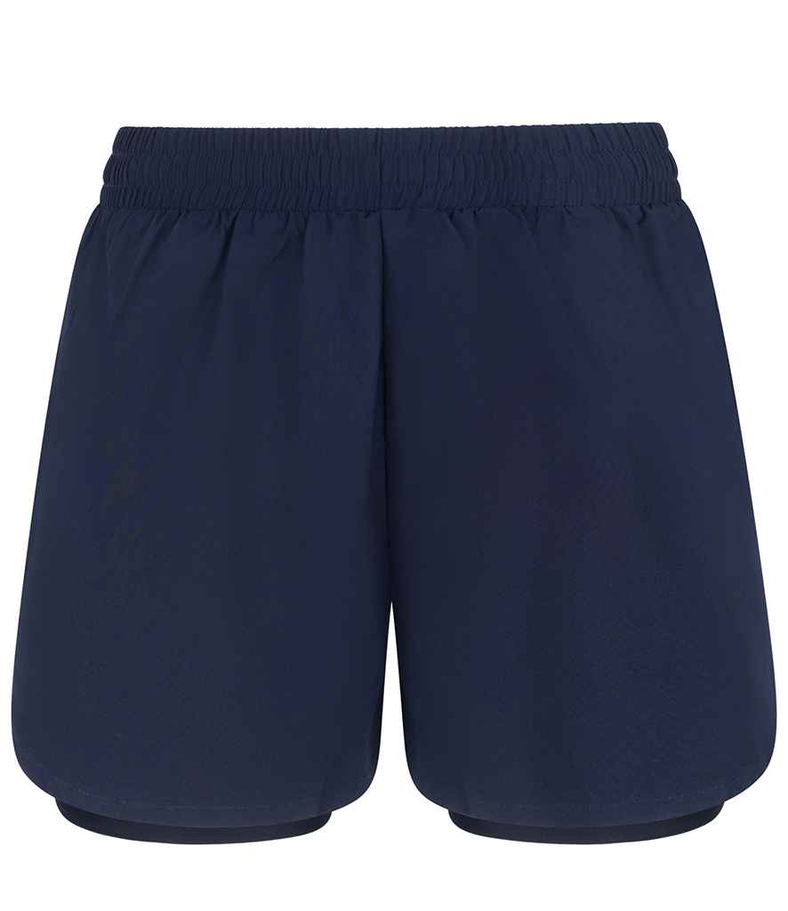 Tombo Ladies Double Layer Sports Shorts - Navy/Navy