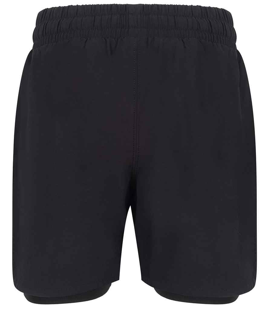 Tombo Kids Double Layer Sports Shorts - Black