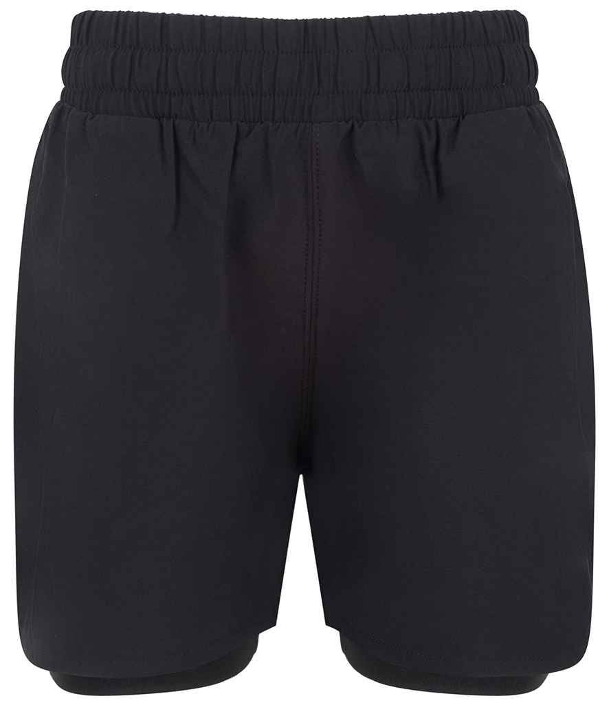 Tombo Kids Double Layer Sports Shorts - Black