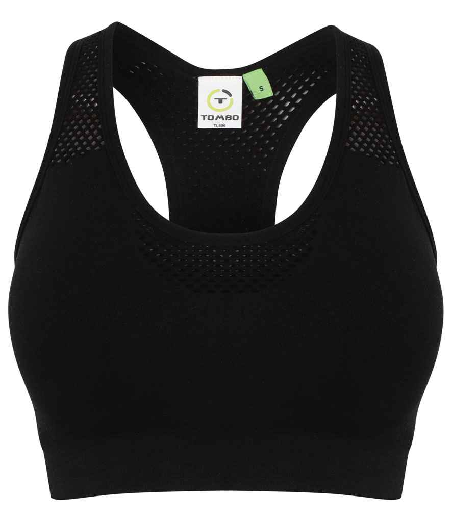 Tombo Ladies Seamless Crop Top - Black