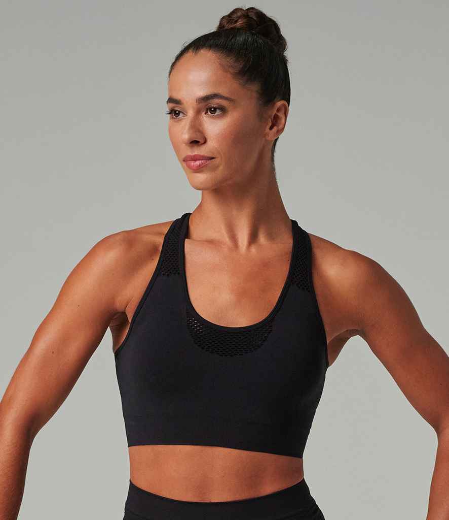 Tombo Ladies Seamless Crop Top - Black