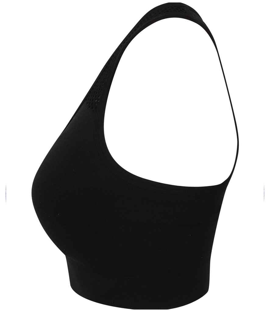 Tombo Ladies Seamless Crop Top - Black