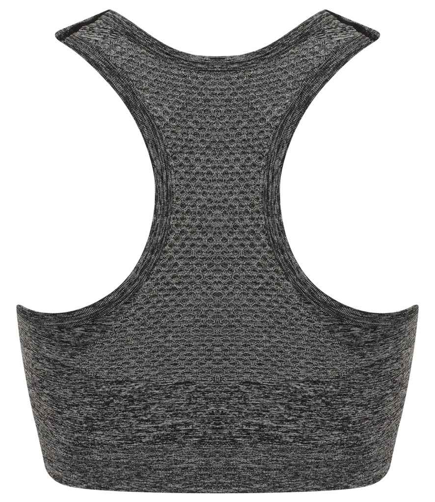 Tombo Ladies Seamless Crop Top - Dark Grey Marl