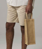 Westford Mill Shimmer Jute Bottle Bag - Natural Gold