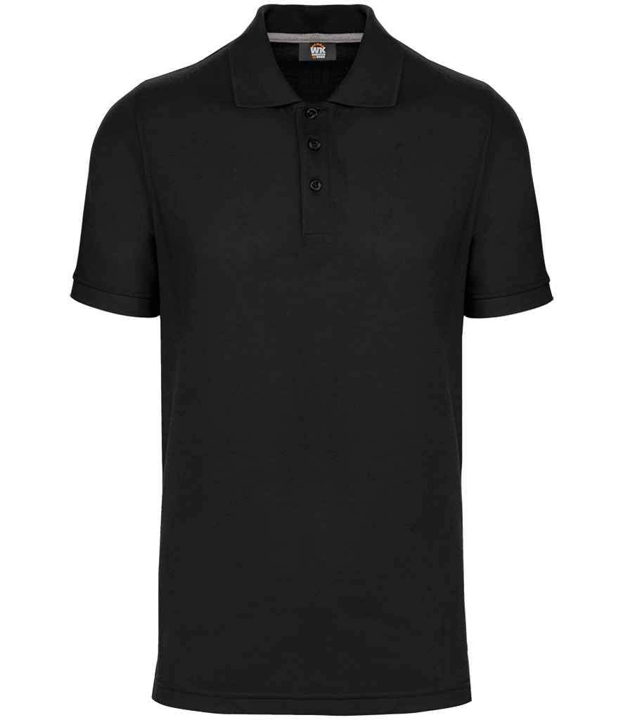 WK Designed to Work Anti-Bacterial Piqué Polo Shirt - Black