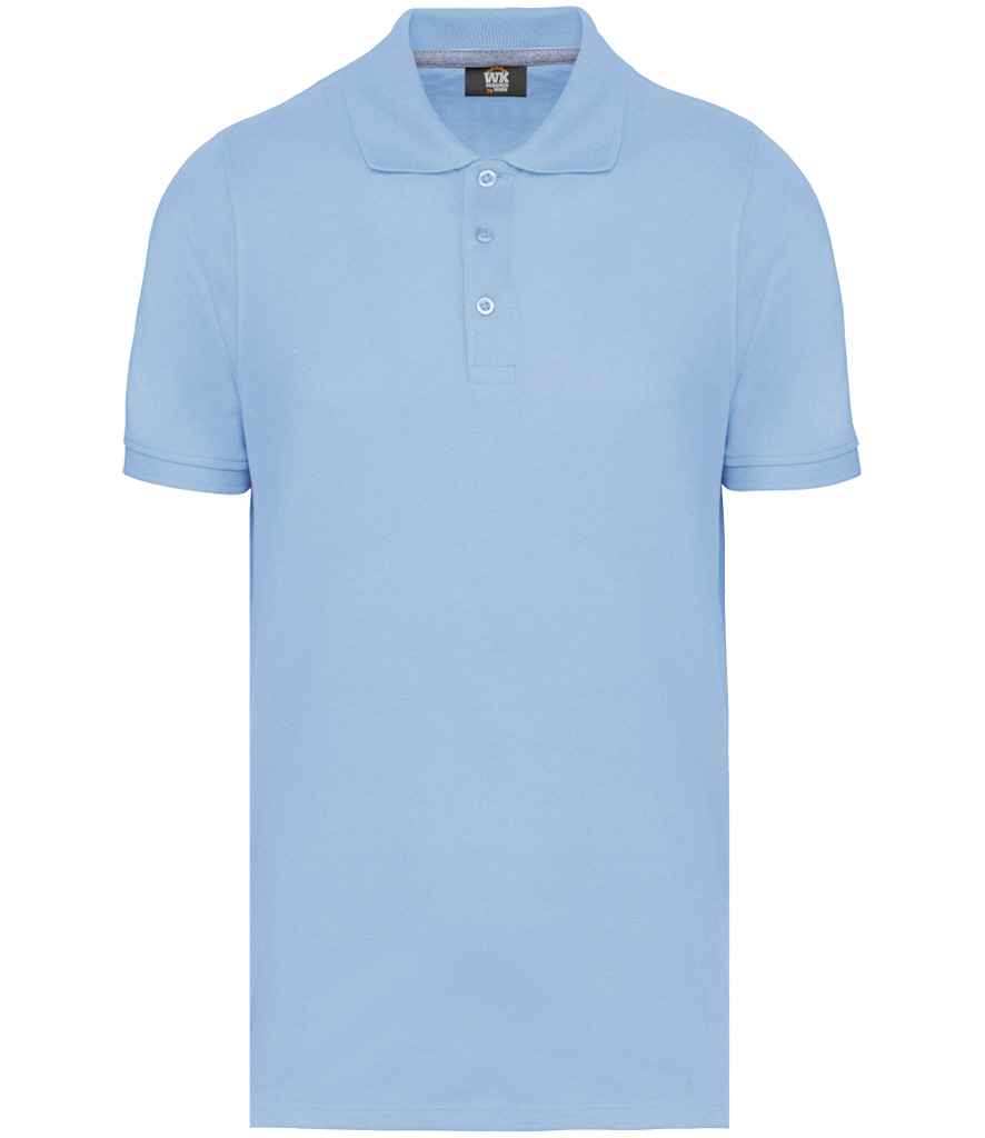 WK Designed to Work Anti-Bacterial Piqué Polo Shirt - Sky Blue