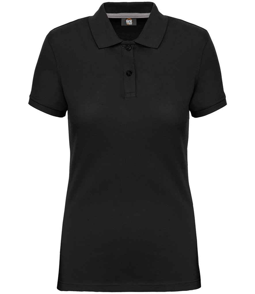 WK Designed to Work Ladies Anti-Bacterial Piqué Polo Shirt - Black