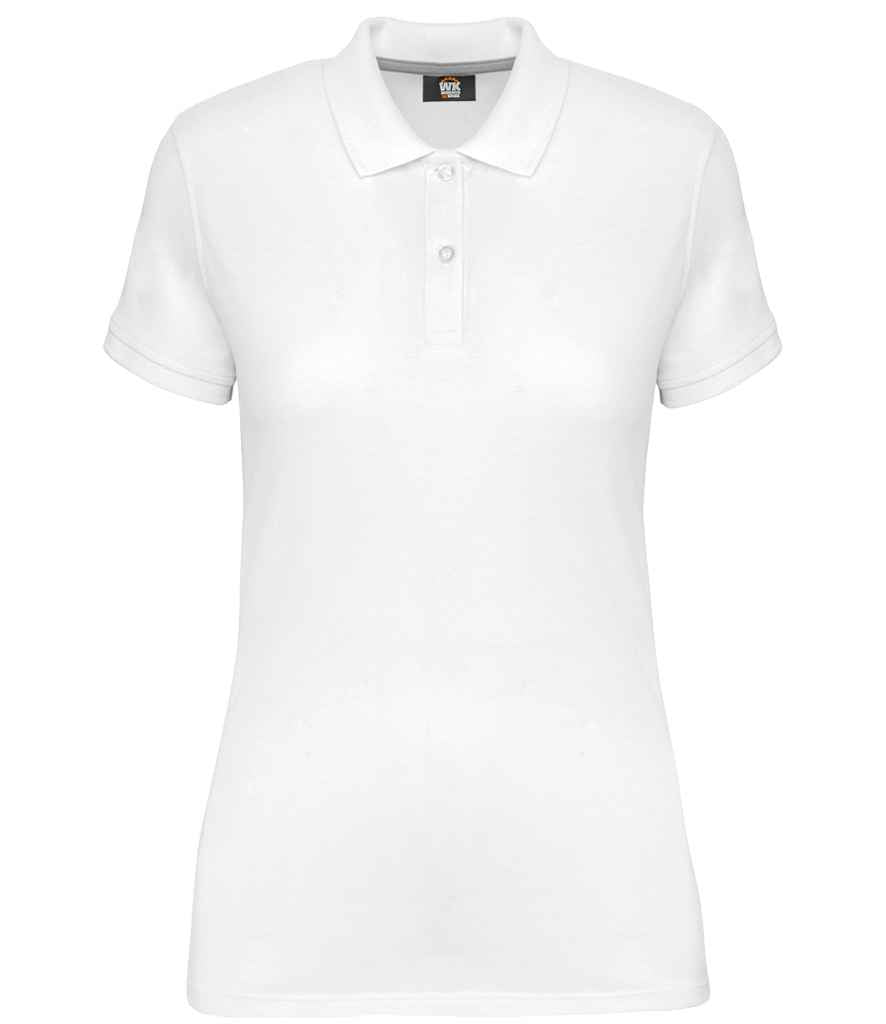 WK Designed to Work Ladies Anti-Bacterial Piqué Polo Shirt - White
