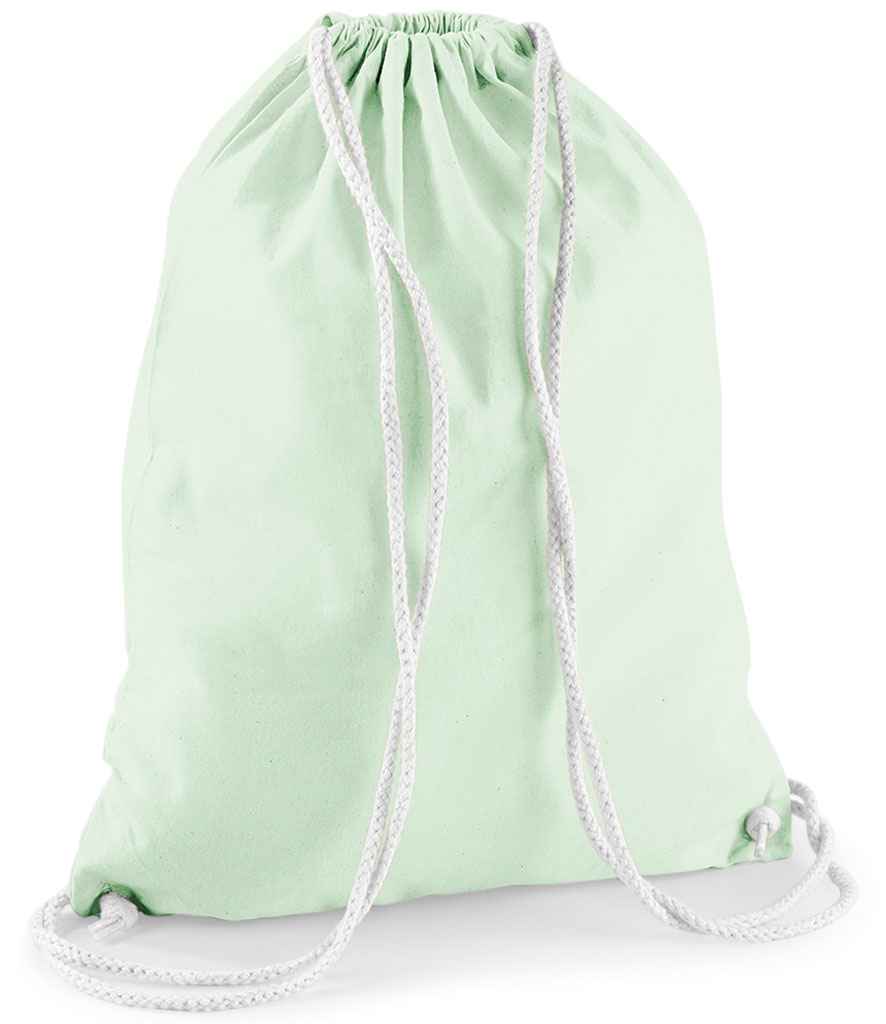 Westford Mill Cotton Gymsac - Pastel Mint/White